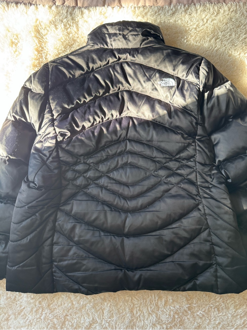 The North Face Down 550 Puffer Jacket Womens Black Chevron Quilted Coat Size XXL - Picture 4 of 14
